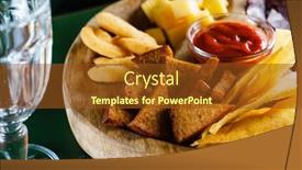  Presentation with appetizer - Cool new PPT layouts with tasty-appetizer-in-the-bar backdrop and a tawny brown colored foreground