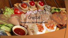  Presentation with appetizer - Presentation design consisting of tasty appetizer background and a coral colored foreground