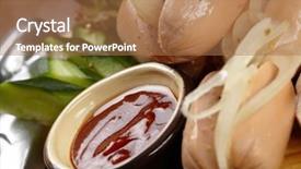  Presentation with appetizer - Theme enhanced with tasty appetizer background and a coral colored foreground