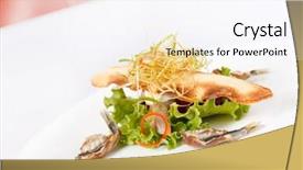  Presentation with appetizer - Amazing PPT layouts having tasty appetizer backdrop and a sky blue colored foreground