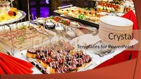  Presentation with appetizer - Colorful slides enhanced with tasty appetizer backdrop and a coral colored foreground