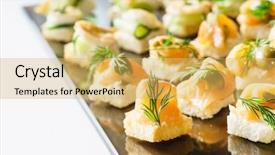 Presentation with appetizer - Cool new presentation theme with tasty appetizer backdrop and a yellow colored foreground
