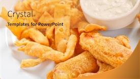  Presentation with appetizer - Audience pleasing slides consisting of tasty appetizer backdrop and a yellow colored foreground