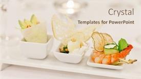  Presentation with appetizer - Presentation theme having tasty-appetizer background and a lemonade colored foreground