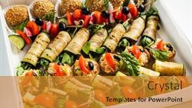  Presentation with appetizers - Cool new theme with tasty-appetizers-in-the-box backdrop and a gold colored foreground