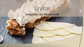  Presentation with cake - Presentation design with tasty-apple-cake-with-meringue background and a lemonade colored foreground