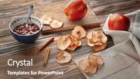  Presentation with cinnamon - Amazing presentation having tasty apple chips and cinnamon backdrop and a tawny brown colored foreground