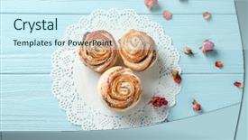  Presentation with puff pastry - Cool new PPT theme with tasty apple roses from puff backdrop and a  colored foreground