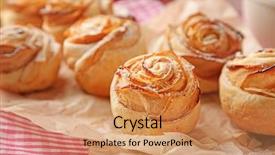  Presentation with puff pastry - Slide deck consisting of tasty apple roses from puff background and a  colored foreground