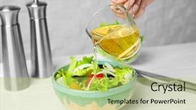  Presentation with apple - Amazing presentation theme having woman adding tasty apple vinegar backdrop and a yellow colored foreground