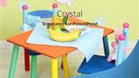  Presentation with baby bottle - Amazing presentation theme having tasty baby fruit puree and baby bottle on table in room backdrop and a soft green colored foreground