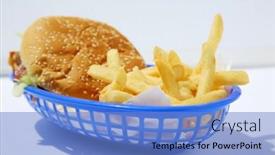  Presentation with dinner blue - Beautiful presentation featuring tasty-bacon-cheese-burger backdrop and a teal colored foreground