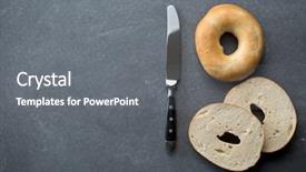  Presentation with bagel - PPT theme enhanced with tasty bagel on chalkboard background and a gray colored foreground