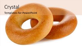  Presentation with brown sugar isolated on white - Presentation theme having tasty bagels isolated on white background and a yellow colored foreground