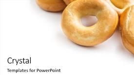  Presentation with bagel - Presentation theme with tasty bagels on white background background and a white colored foreground