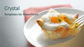  Presentation with dough - Theme with tasty baked egg in dough background and a  colored foreground