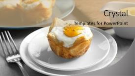  Presentation with dough - Colorful slide deck enhanced with tasty baked egg in dough backdrop and a  colored foreground