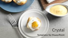  Presentation with play dough - Slide deck consisting of tasty baked egg in dough background and a  colored foreground