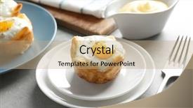  Presentation with dough - Audience pleasing PPT layouts consisting of tasty baked egg in dough backdrop and a  colored foreground