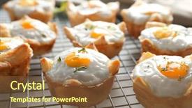  Presentation with dough - Theme featuring tasty baked eggs in dough background and a tawny brown colored foreground