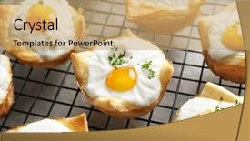  Presentation with dough - Beautiful theme featuring tasty baked eggs in dough backdrop and a coral colored foreground
