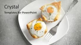  Presentation with dough - Theme having tasty baked eggs in dough background and a  colored foreground