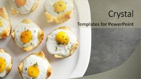  Presentation with play dough - Colorful slide deck enhanced with tasty baked eggs in dough backdrop and a  colored foreground