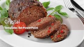  Presentation with turkey - Audience pleasing PPT layouts consisting of tasty baked turkey meatloaf on plate closeup backdrop and a tawny brown colored foreground