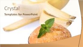  Presentation with muffin - PPT theme having tasty-banana-muffin-isolated background and a cream colored foreground