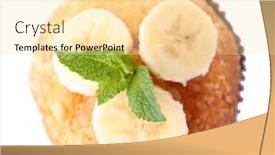  Presentation with muffin - Audience pleasing PPT theme consisting of tasty-banana-muffin-isolated backdrop and a blonde colored foreground