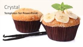  Presentation with muffins - Presentation having tasty-banana-muffins-isolated background and a lemonade colored foreground