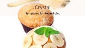  Presentation with muffins - Cool new presentation theme with tasty-banana-muffins-isolated backdrop and a lemonade colored foreground
