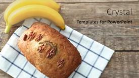  Presentation with nut - Cool new theme with tasty-banana-nut-bread backdrop and a coral colored foreground