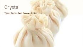 Presentation with background - Presentation enhanced with tasty-baozi-dumplings-on-white background and a cream colored foreground