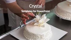  Presentation with wedding - Presentation having tasty beauty wedding cake background and a tawny brown colored foreground