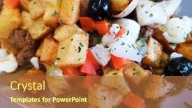  Presentation with slate - Presentation design featuring tasty-beef-steak-kabobs background and a red colored foreground