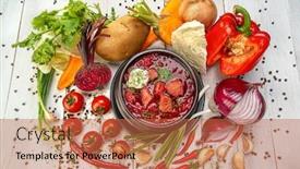 Presentation with beetroot - PPT layouts having tasty-beetroot-soup-in-bowl background and a red colored foreground