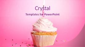  Presentation with pink birthday - Amazing presentation having tasty birthday cupcake with candle backdrop and a pink colored foreground