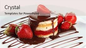  Presentation with biscuit - PPT layouts with tasty biscuit cake with chocolate background and a soft green colored foreground