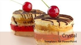  Presentation with biscuit - Slide set featuring tasty biscuit cakes isolated background and a coral colored foreground