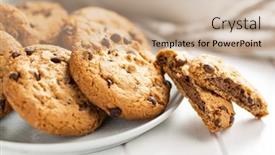  Presentation with chocolate biscuits - Slide deck featuring tasty-biscuits-with-chocolate-sweet background and a coral colored foreground