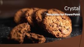  Presentation with chocolate biscuits - Beautiful slide deck featuring tasty-biscuits-with-chocolate-sweet backdrop and a tawny brown colored foreground