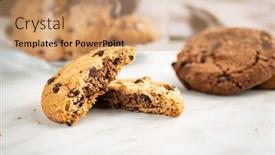  Presentation with chocolate biscuits - Cool new PPT layouts with tasty-biscuits-with-chocolate-sweet backdrop and a coral colored foreground