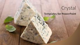  Presentation with blue cheese - Presentation design enhanced with tasty-blue-cheese-with-basil background and a lemonade colored foreground