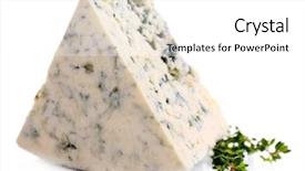  Presentation with blue cheese - Slide set featuring tasty blue cheese with thyme isolated on white background and a white colored foreground