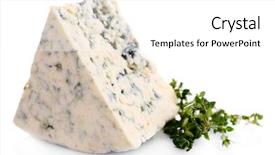  Presentation with blue cheese - Slide deck having tasty blue cheese with thyme isolated on white background and a white colored foreground