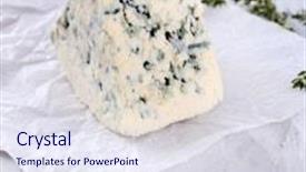  Presentation with blue cheese - Presentation theme with tasty-blue-cheese-with-thyme background and a sky blue colored foreground
