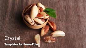  Presentation with roast nuts and candy - Amazing presentation theme having tasty-brasil-nuts-on-wooden backdrop and a tawny brown colored foreground