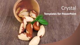  Presentation with nuts - Slides featuring tasty-brasil-nuts-on-wooden background and a violet colored foreground