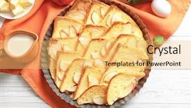  Presentation with jesus bread and wine - Beautiful theme featuring tasty bread pudding with apple backdrop and a yellow colored foreground